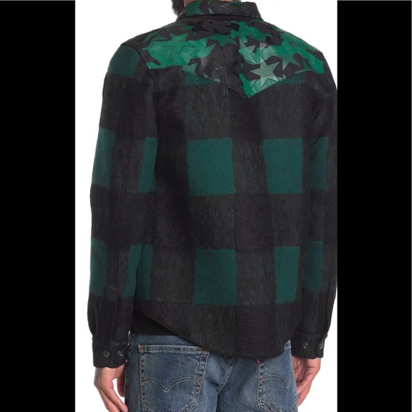 Valentino Mens Check Star Flannel Jacket Sz 44/M - Picture 3 of 11